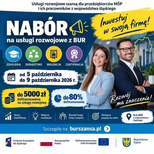 Do 5000 zł na szkolenia i doradztwo dla śląskich MŚP – rusza nabór