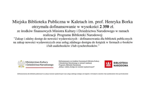 Kalety: biblioteka otrzymała 2 350 zł na zakup nowości wydawniczych
