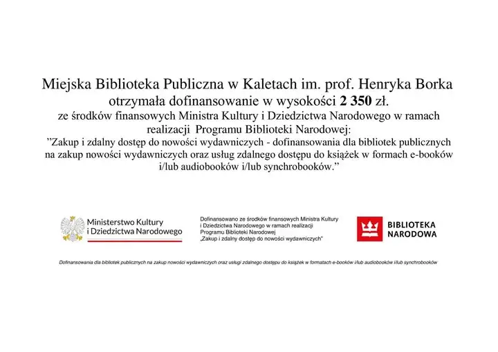 Kalety: biblioteka otrzymała 2 350 zł na zakup nowości wydawniczych