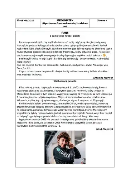Nowy rok szkolny w SP2 Radzionków: gazetka szkolna w odświeżonym składzie