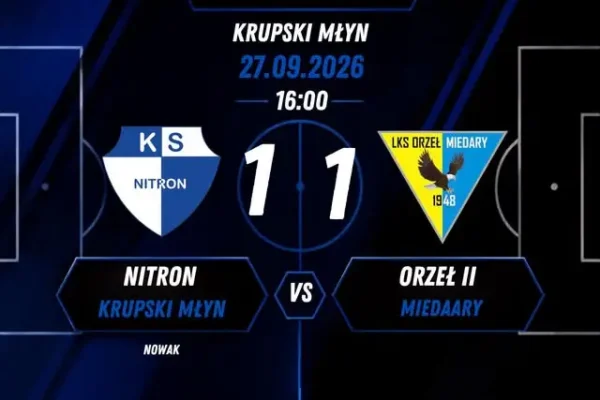 Remis w meczu ligowym w Krupskim Młynie