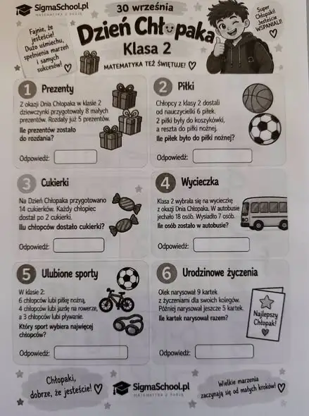 Dzień Chłopaka w klasie 2B – radosne święto pełne niespodzianek
