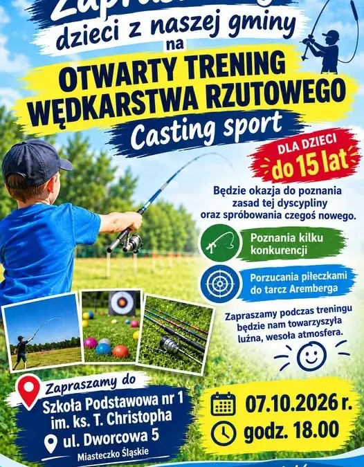 Szkółka wędkarska z Miasteczka Śląskiego zaprasza na otwarty trening rzutowy