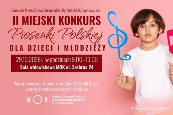 II Miejski Konkurs Piosenki Polskiej w Miasteczku Śląskim – zgłoszenia do 23 października