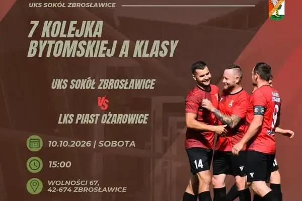 UKS Sokół Zbrosławice zagra z Piastem Ożarowice w 7. kolejce bytomskiej A-klasy
