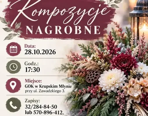 Warsztaty florystyczne w Krupskim Młynie – przygotuj jesienną kompozycję na Wszystkich Świętych