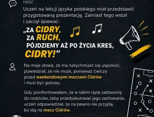 Cidry Ruch Radzionków – weekendowe mecze i szkolna anegdota