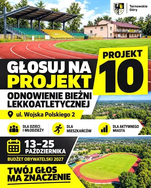 Ostatnia szansa na głos w Budżecie Obywatelskim Tarnowskich Gór. Kibice „Gwarka” walczą o bieżnię