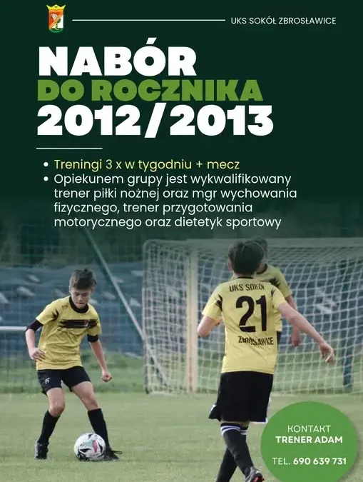 UKS Sokół Zbrosławice szuka młodych piłkarzy z rocznika 2012/2013