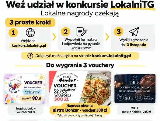 Konkurs LokalniTG z atrakcyjnymi nagrodami – vouchery do wygrania